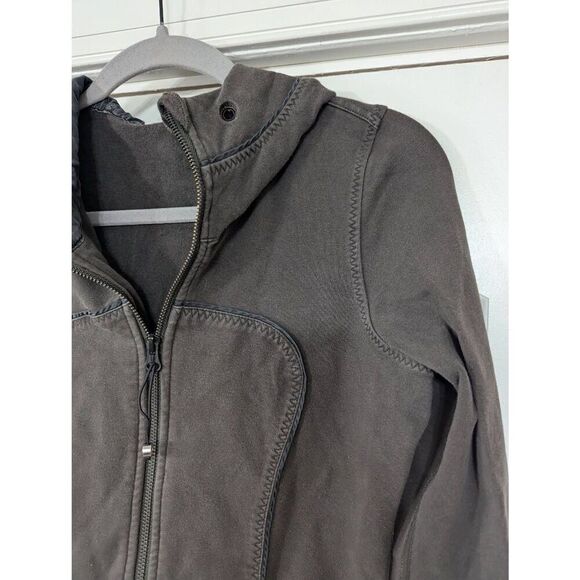 Lululemon Scuba Hoodie‎ women's size 6 gray green sweatshirt zip up tunic - Picture 2 of 8